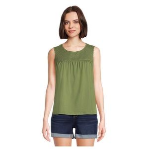 TIME and TRU Womens Sleeveless Smock Top Size XL 16-18 Green Chili New